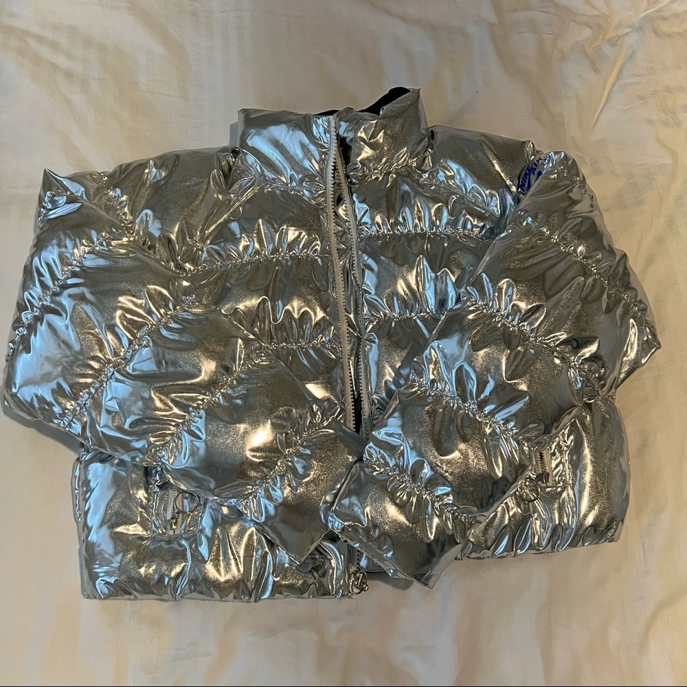 Nike Metallic Silver Puffer Jacket